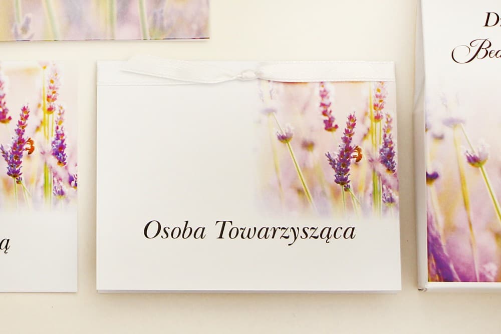 Segnaposto per tavolo da nozze, matrimonio - Elegante n. 28 - Campo di lavanda - accessori floreali da nozze