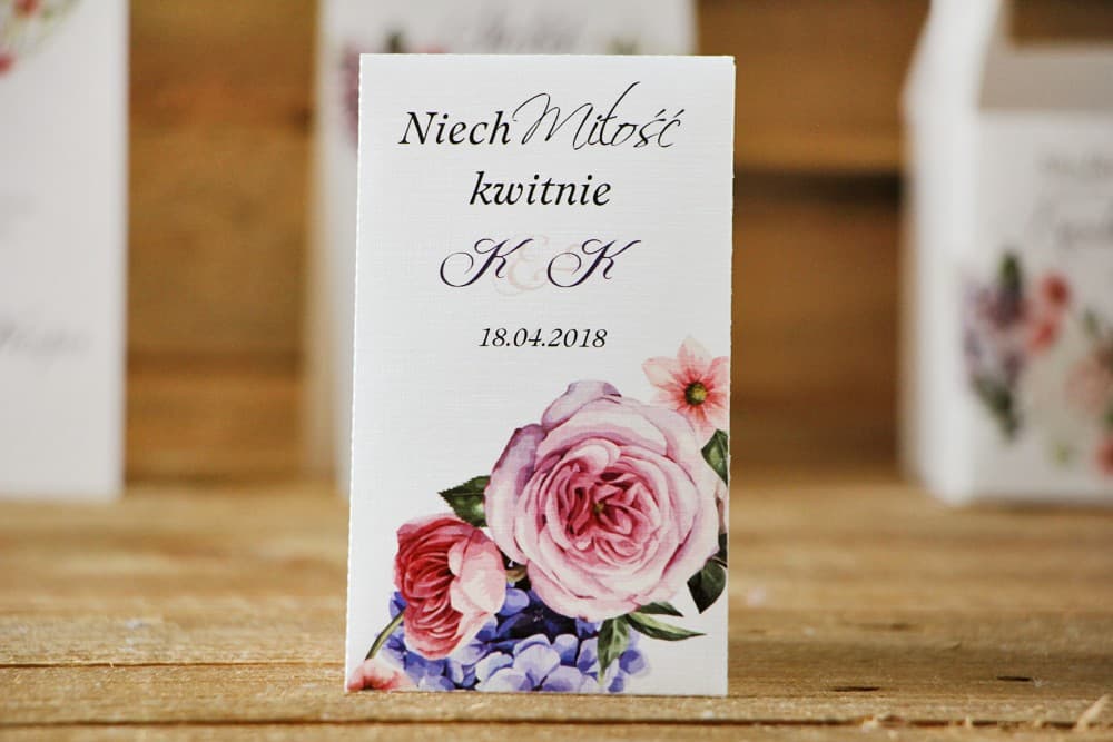 Semi di Nontiscordardimé in Bustina Personalizzata Rose e Lillà | Bomboniere Originali per Ospiti | Acquarello