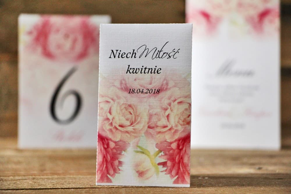 Ringraziamenti per ospiti matrimonio - semi Nontiscordardimé - Acquerello n. 9 - Peonie pastello