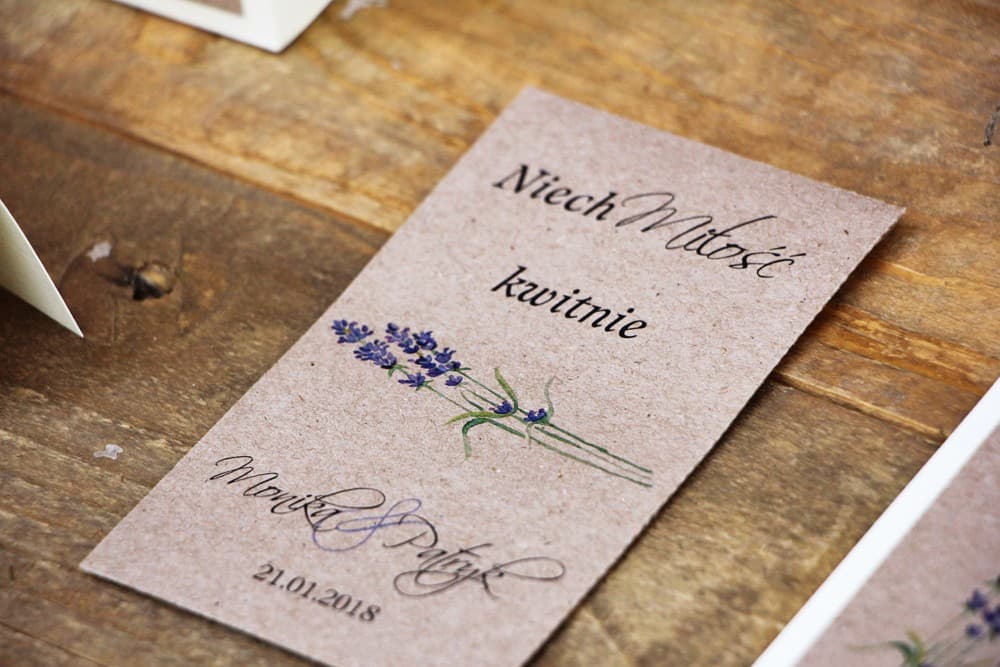 Sacchetti Eco con Semi di Nontiscordardimé, Bomboniere con Lavanda | Ringraziamenti Personalizzati per Invitati | Margaret n. 1