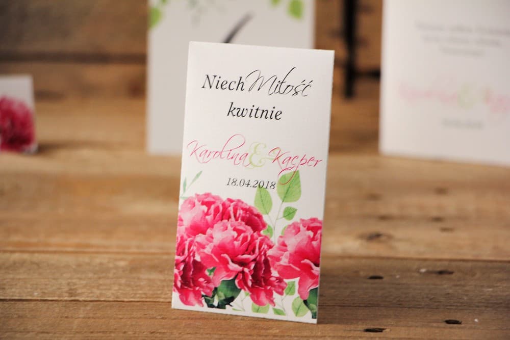 Detalles Eco para Invitados Semillas de No Me Olvides en Sobre con Claveles Rosas | Regalos Originales | Acuarelas nº 18