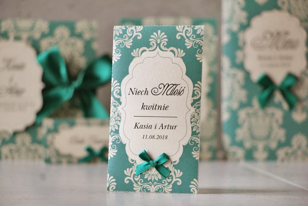 Semillas de No Me Olvides para Detalles, Ornamentos Esmeralda | Regalos Elegantes para Invitados | Ornament nº 9