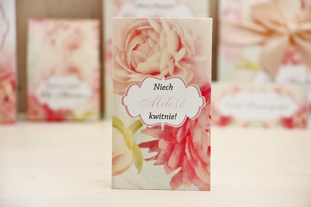 Semillas de No Me Olvides con Motivo de Peonía, Personalizadas | Detalles para Invitados de Boda Elegantes | Felicja nº 2