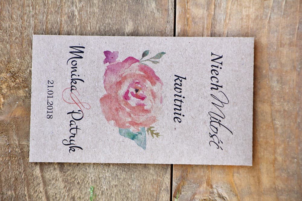 Semillas de No Me Olvides EKO Detalles para Invitados con Rosa | Regalos de Boda Personalizados | Margaret n.º 6