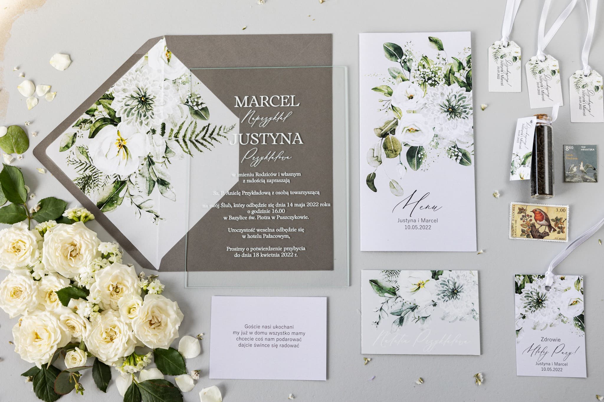 Soft No. 4 Wedding Invitation Samples – Printed on Real Glass
