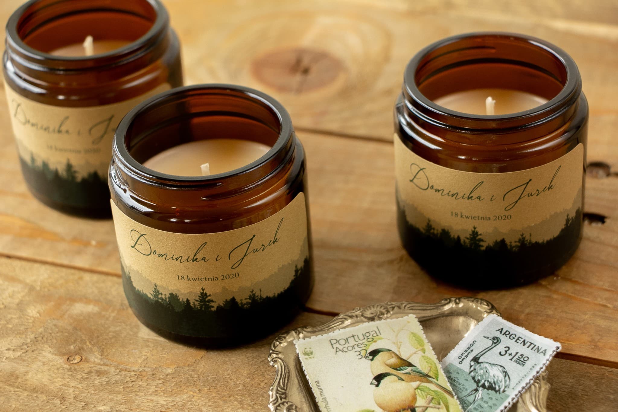 Sojakerze Delize Nr. 1 – Waldmotiv und Gastgeschenk zur Hochzeit - 2