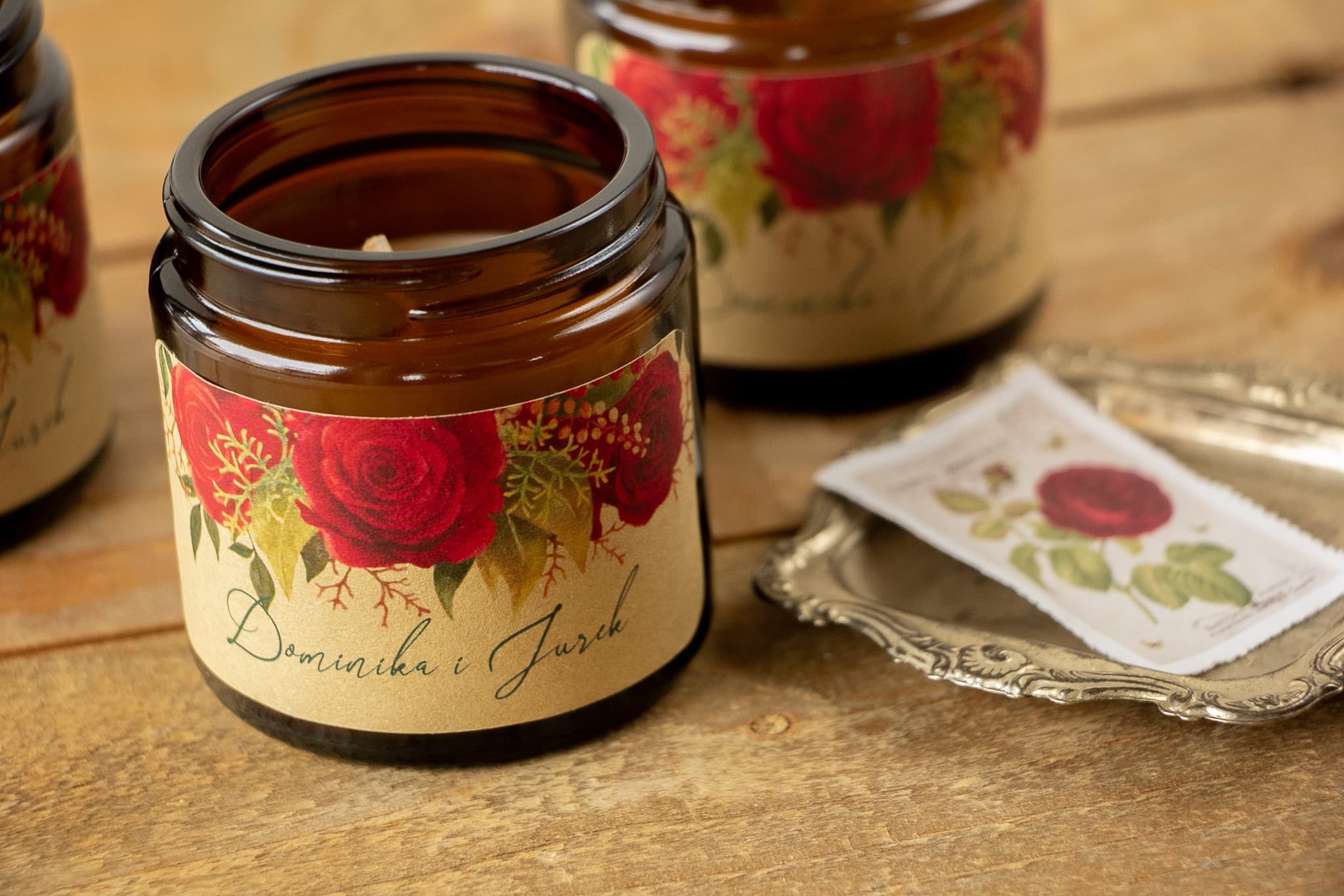 Sojakerze Delize Nr. 2 – Rote Rose und Gastgeschenk zur Hochzeit - 2