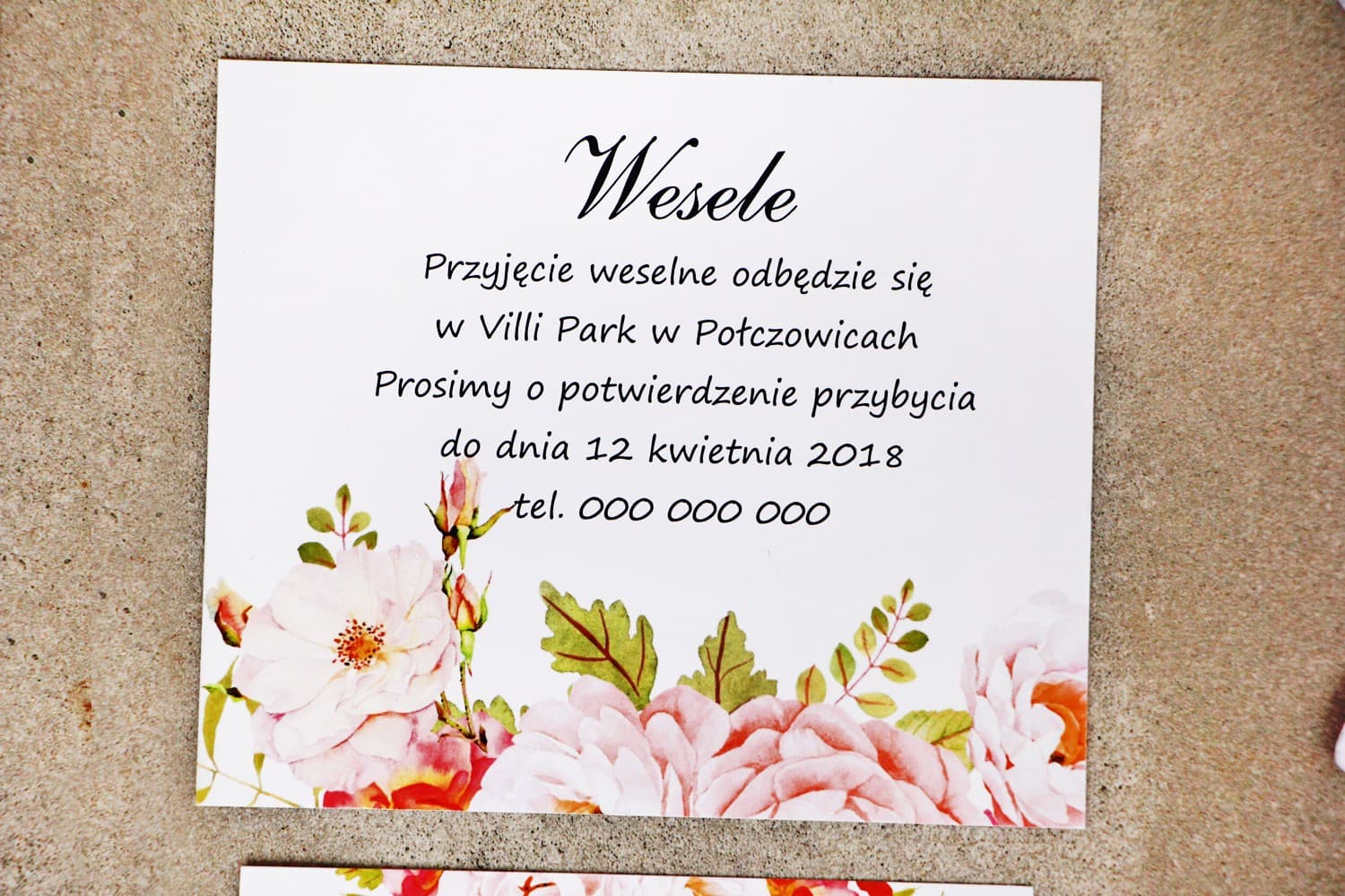 Peony Invitation Insert Card | Money Poem & Information Card | Sorento No. 13