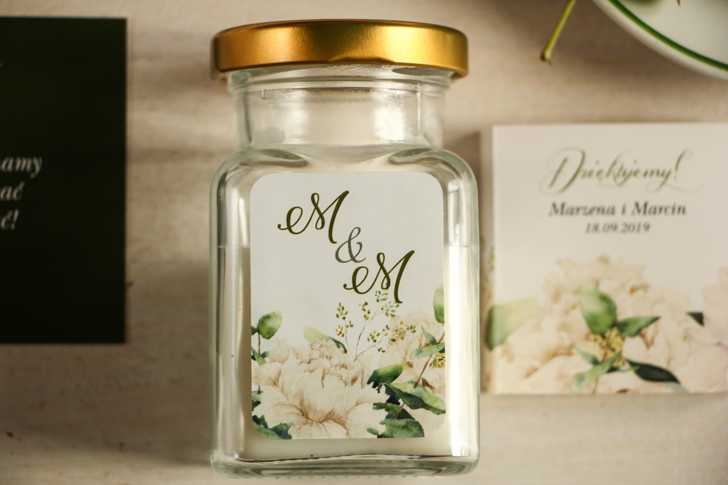 Aurum No. 3 Soy Candle – Wedding Favour with Peony