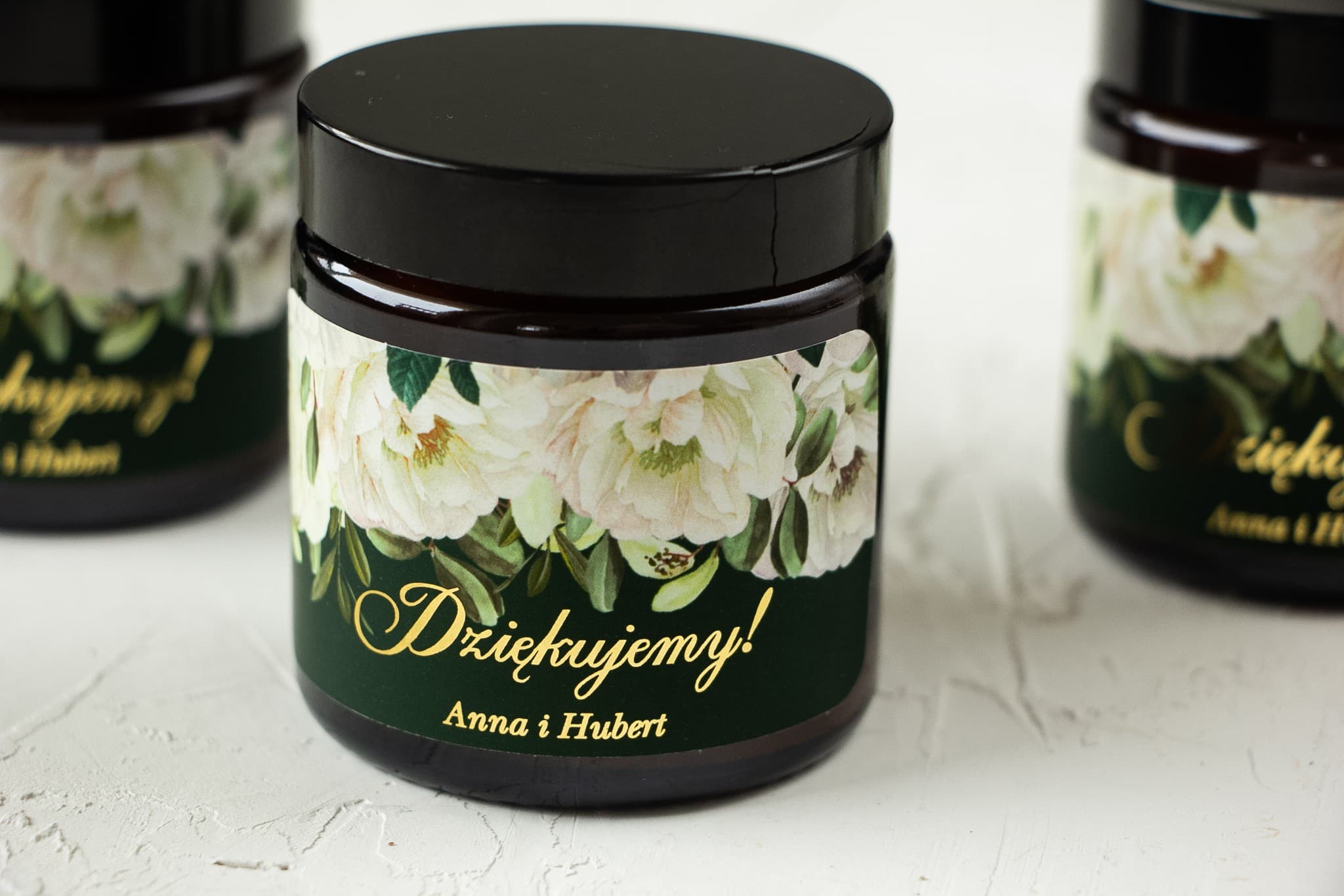 Szafirowe No. 3 Soy Candle – Gilded Bottle Green Wedding Favour