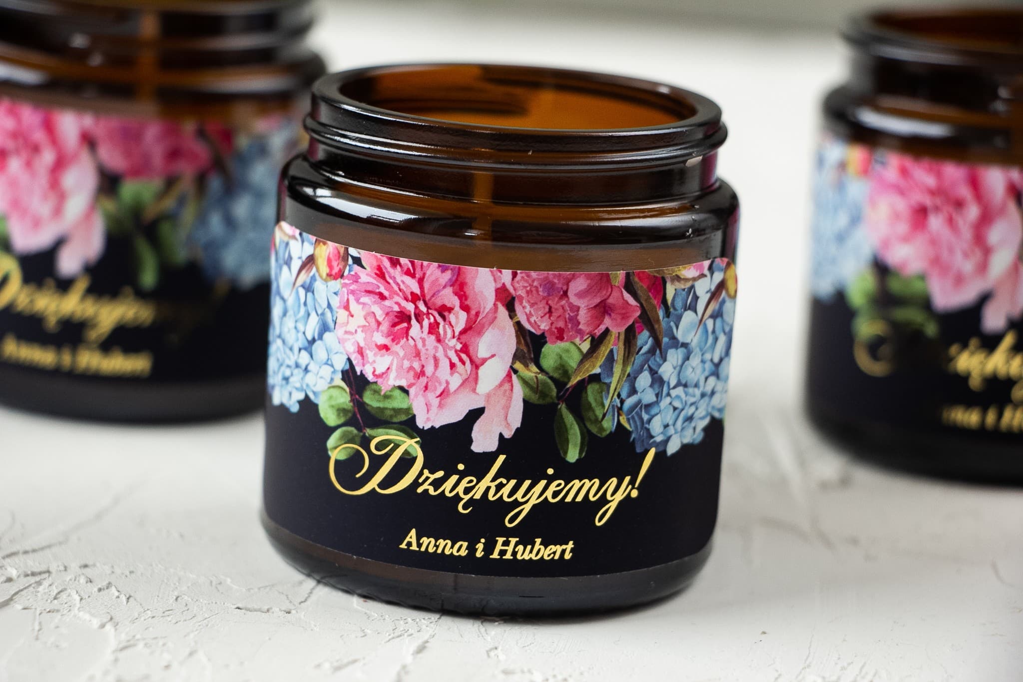 Szafirowe No. 5 Soy Candle in Glass – Gilded Wedding Favour - 2