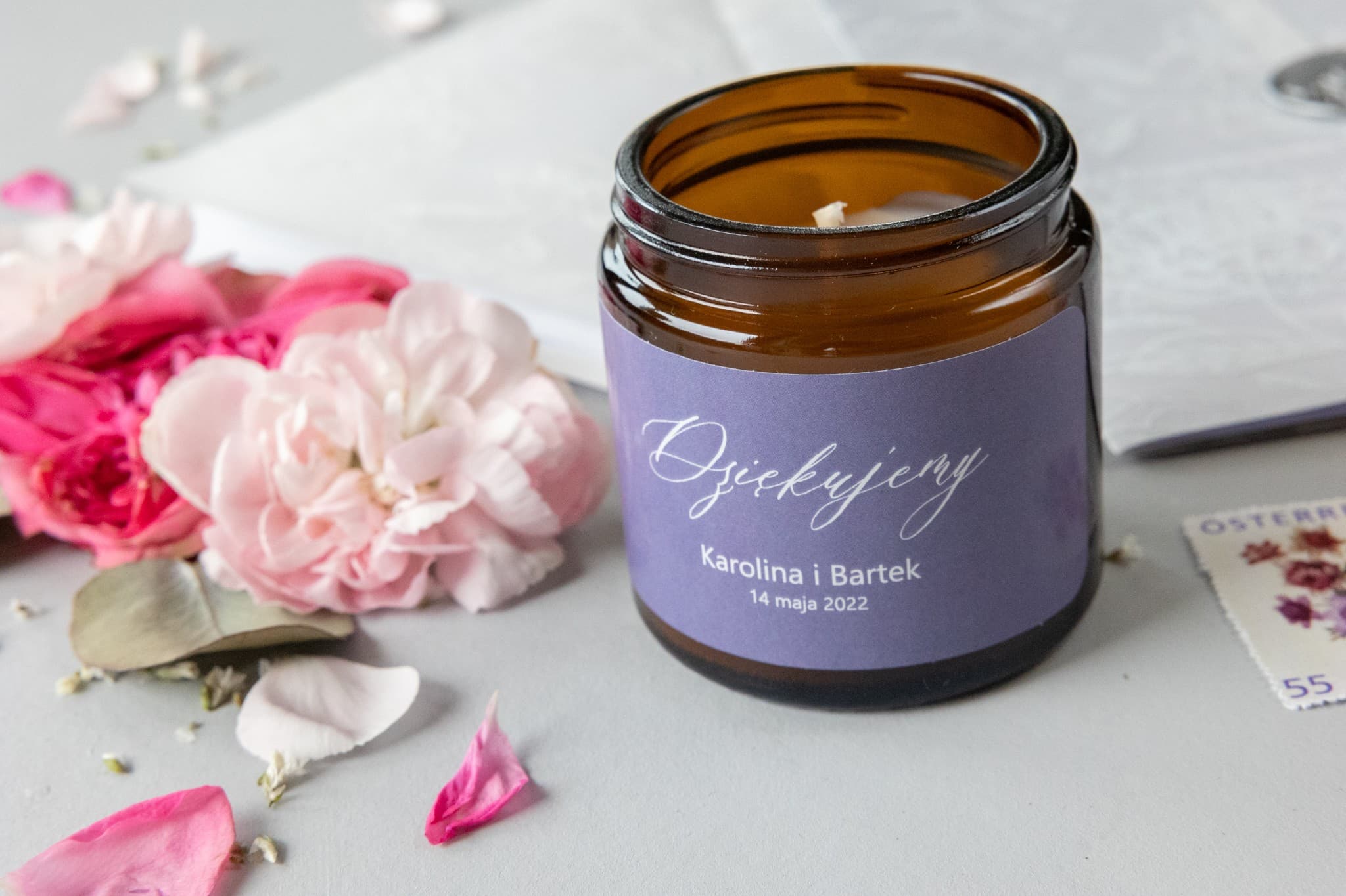 Personalized Lavender Soy Candles | Wedding Guest Favours & Gifts | Nefryt No. 3