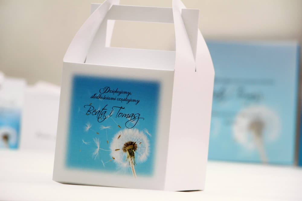 Personalized Dandelion Wedding Cake Box | Elegant Sweet Packaging for Guests | Elegant No. 20