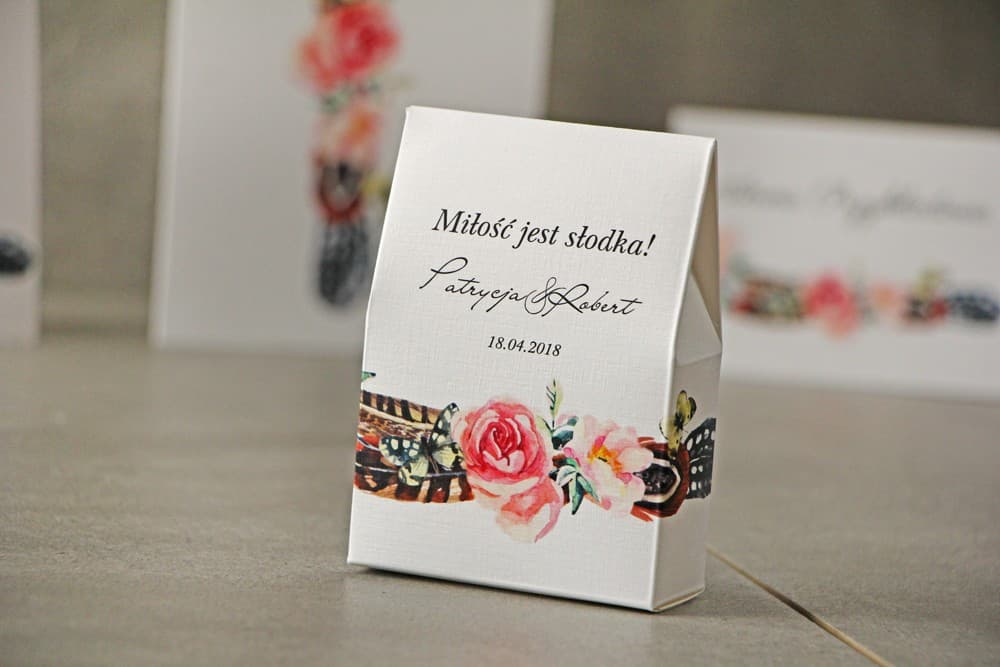 Boho Sweet Boxes with Floral and Butterfly Motif | Wedding Favours | Pistachio No. 16