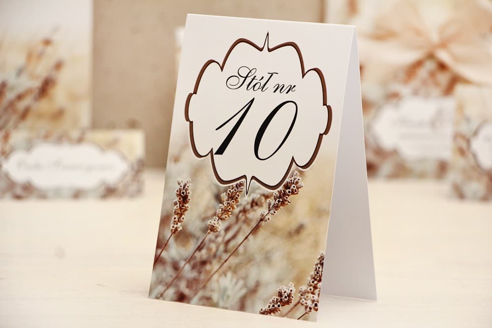 Winter Wedding Table Numbers Beige Frosted Grass | Elegant Wedding Table Markers | Felicja No. 10