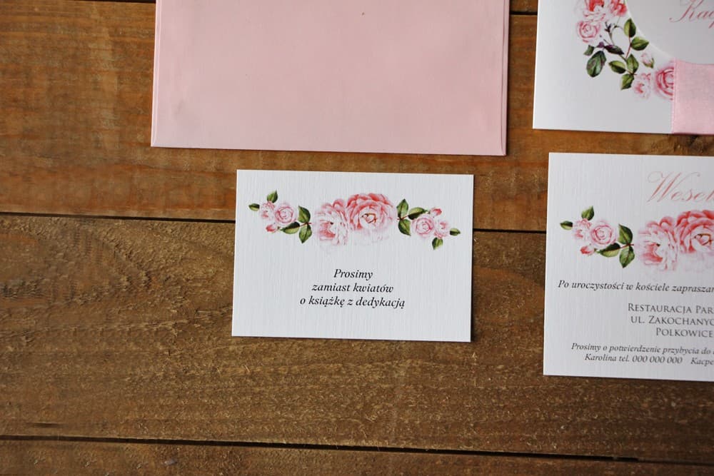 Tarjeta Adicional para Invitaciones Rosas Empolvadas, Encarte de Acuarela en Papel de Lino | Tarjetas y Encartes para Invitaciones | Acuarela nº 19