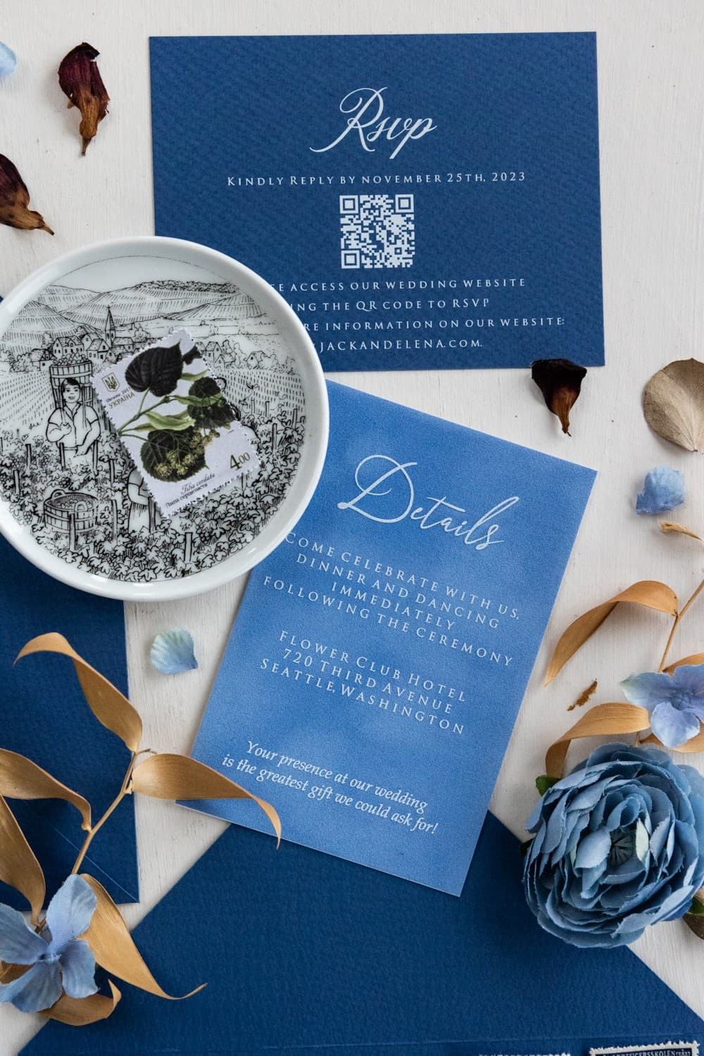 Tarjetas de Boda en Terciopelo, Complementos y Etiquetas de Lujo | Welurowe nº 1