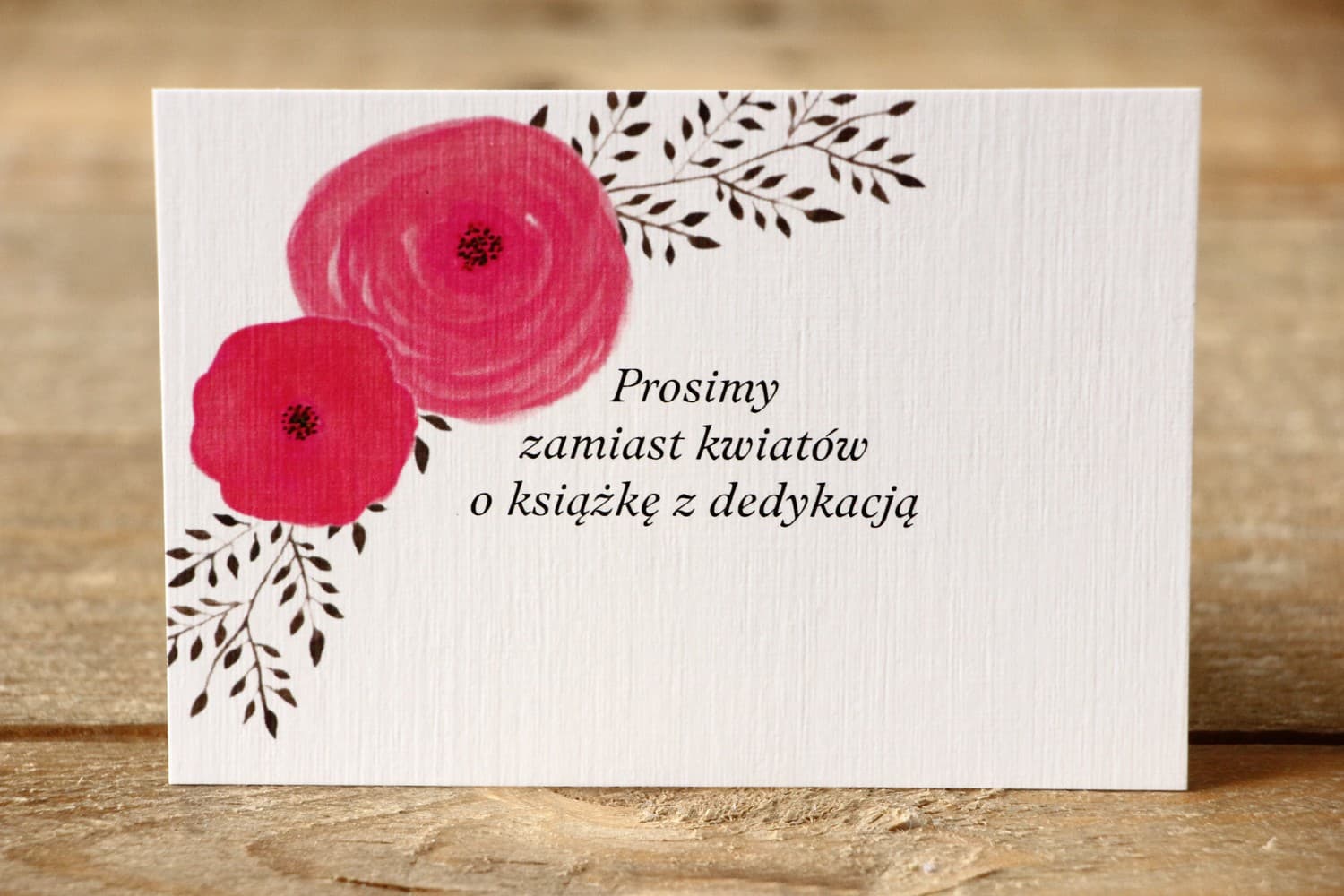 Tarjetas Amaranto con Petición de Dinero | Encarte para Invitaciones de Boda | Flores Pintadas n.º 19