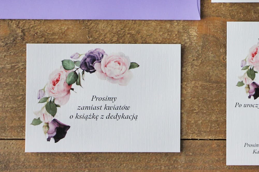 Tarjeta de Información para Invitaciones con Flores en Acuarela, Rosa Empolvado | Complementos para Invitaciones de Boda | Acuarelas nº 16