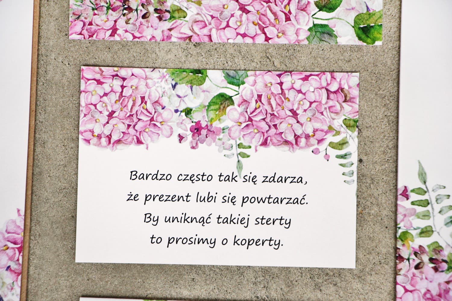 Tarjeta de Información Rosa con Hortensia para Invitaciones | Tarjetas de Boda Florales | Sorento nº 6