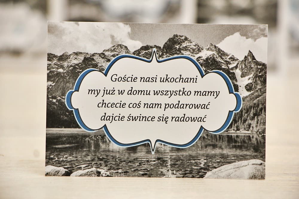 Tarjeta de Información para Invitaciones con Motivo de Montaña Paisaje Blanco y Negro | Tarjeta Adicional para Invitaciones de Boda | Felicja n.º 21