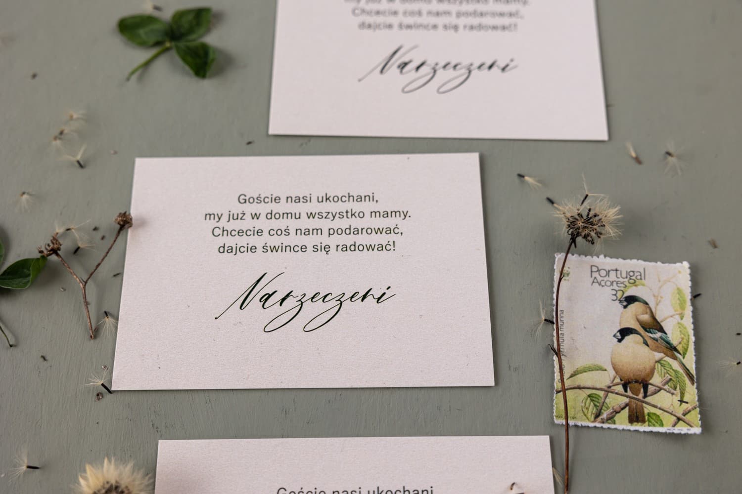 Encarte personalizado para invitación de boda elegante colección Opal