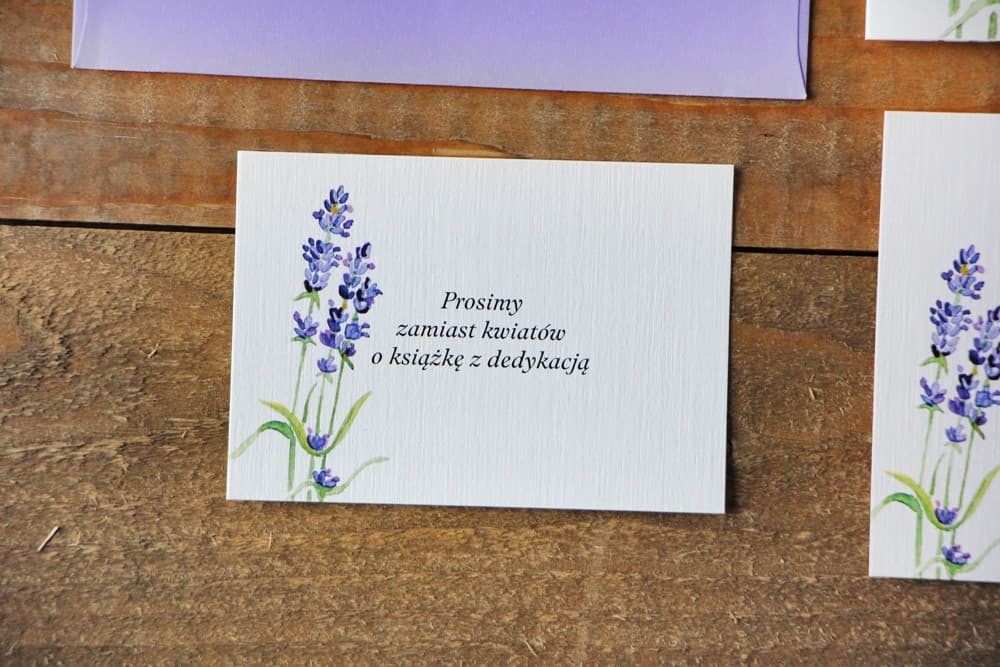 Tarjetas Informativas para Invitaciones de Boda Lavanda Acuarela, Encartes Personalizados | Acuarela nº 14