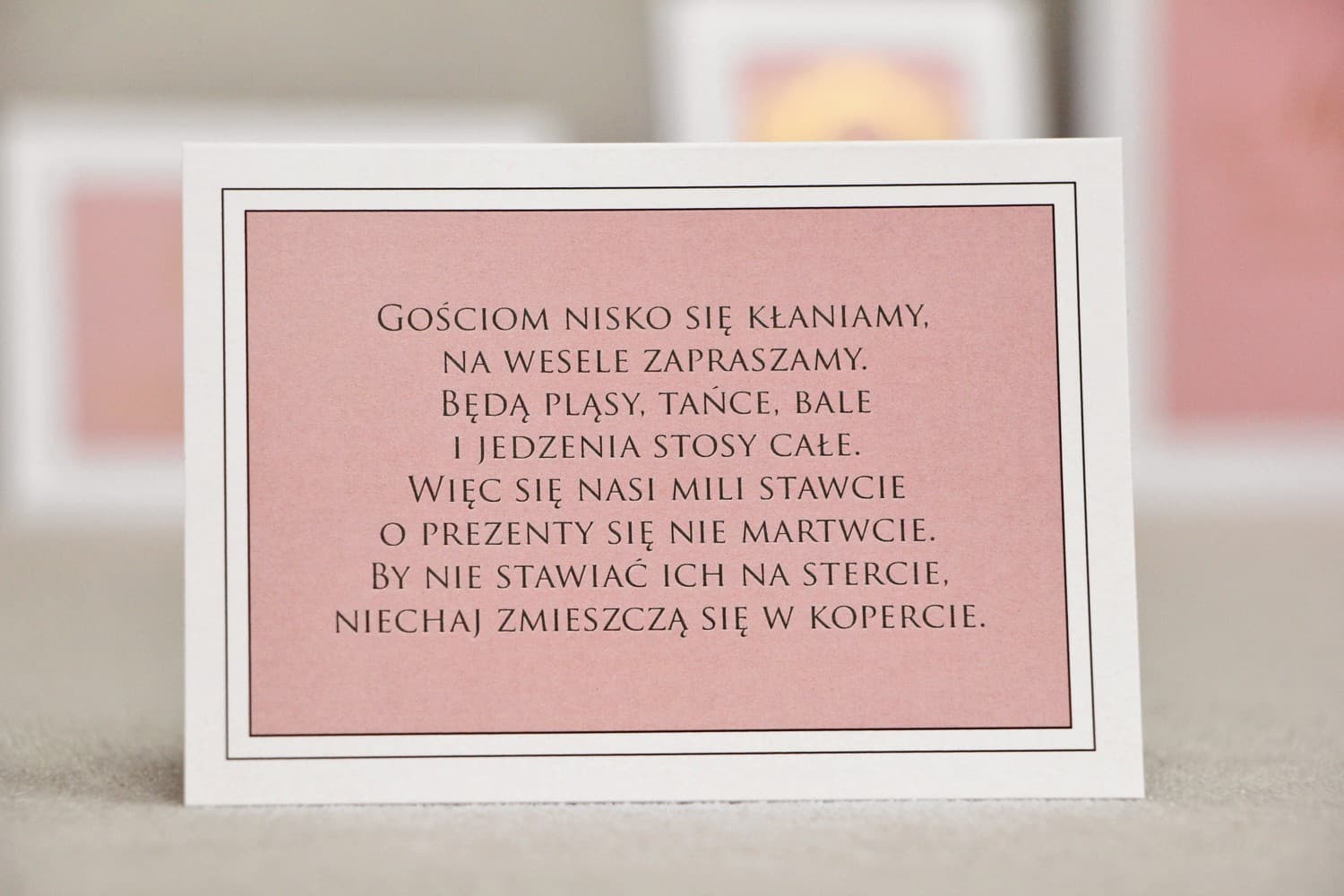 Elegantes Tarjetas Informativas Rosa Empolvado | Invitaciones de Boda, RSVP | Sonata n.º 2