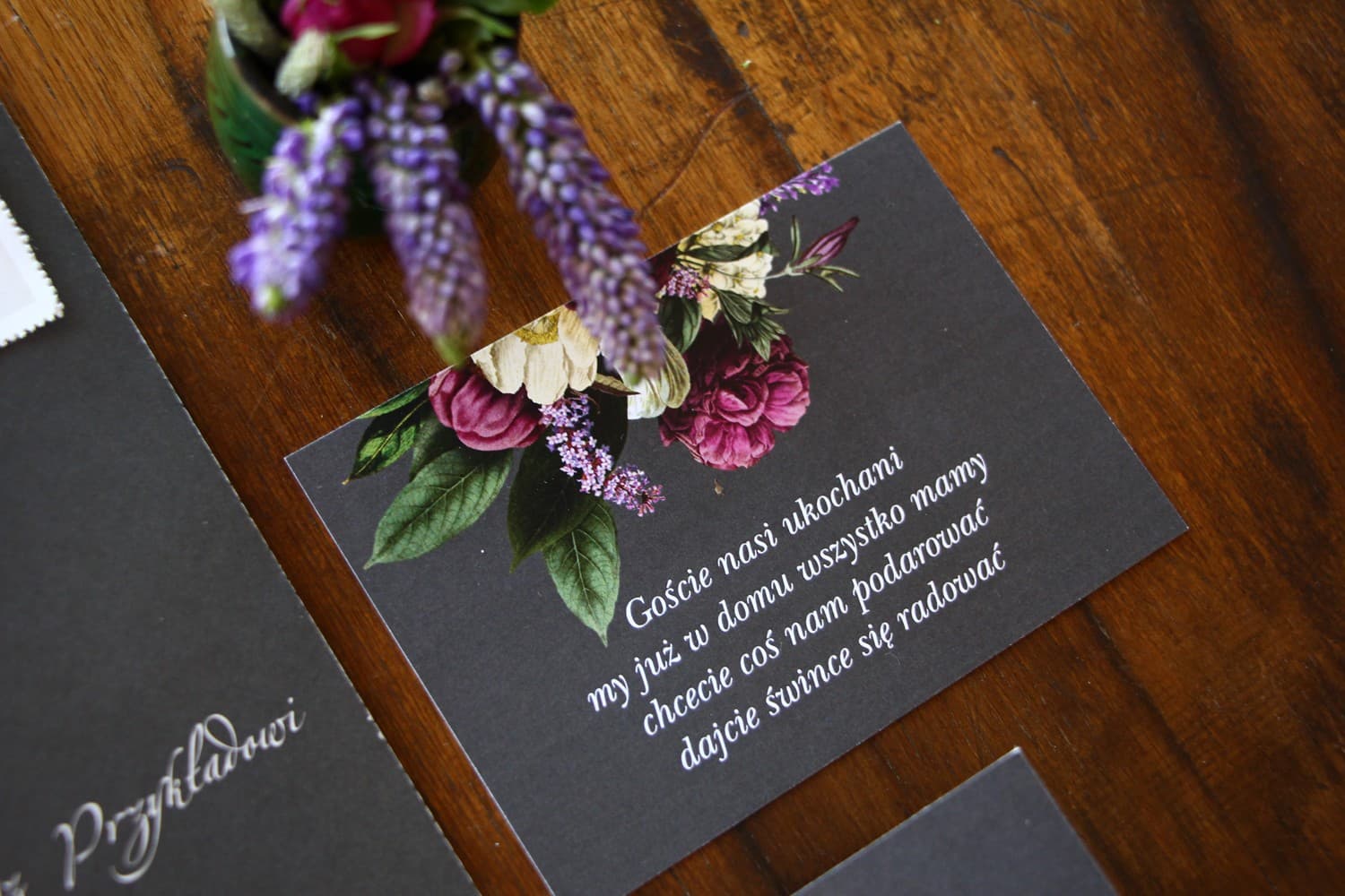 Tarjeta para Invitaciones Otoñal Floral Vintage | Tarjeta RSVP, En lugar de flores | Eteryczne nº 2