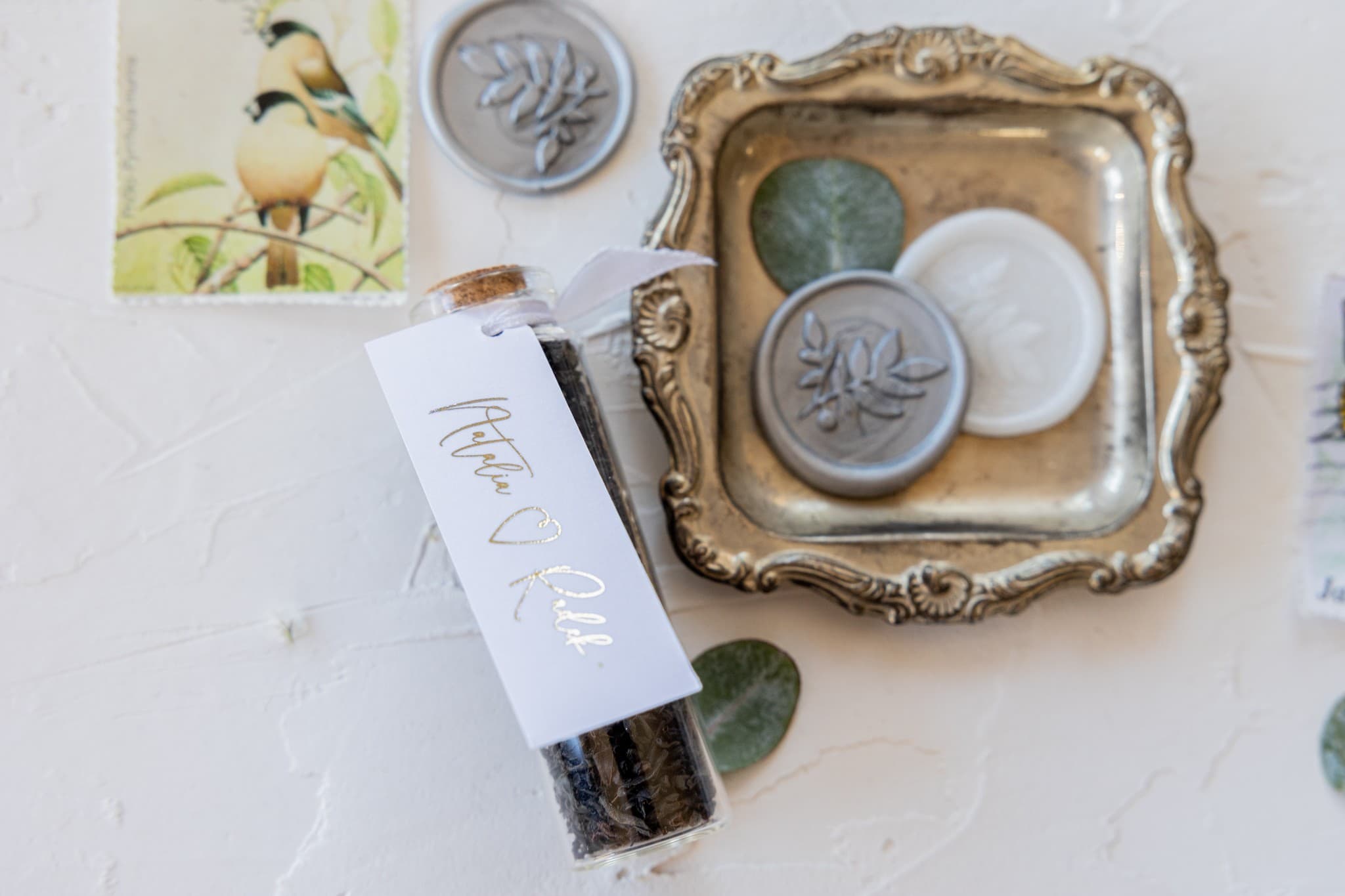 Botellitas con Té para Regalo, Lazo Rosa | Detalles para Invitados de Boda | Jaspis nº 1