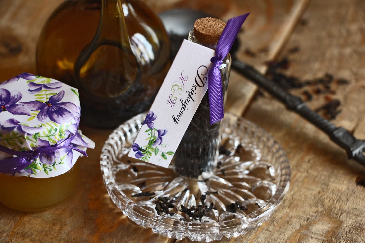 Violet Tea Bottle Wedding Favours | Wedding Gifts | Watercolours No. 7