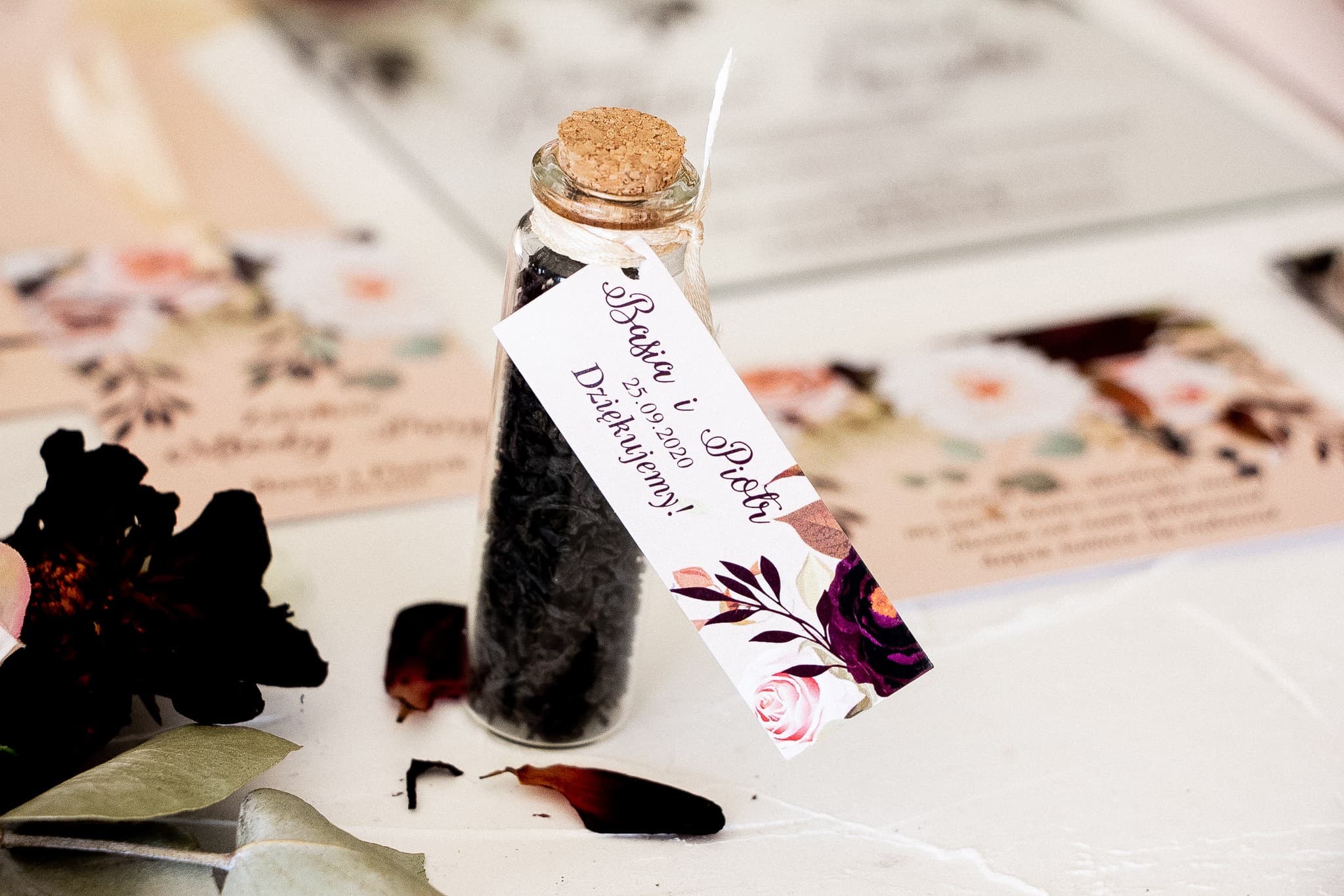 Tea Jar Wedding Favours, Rose and Dahlia Tag | Elegant Gifts | Korani No. 2