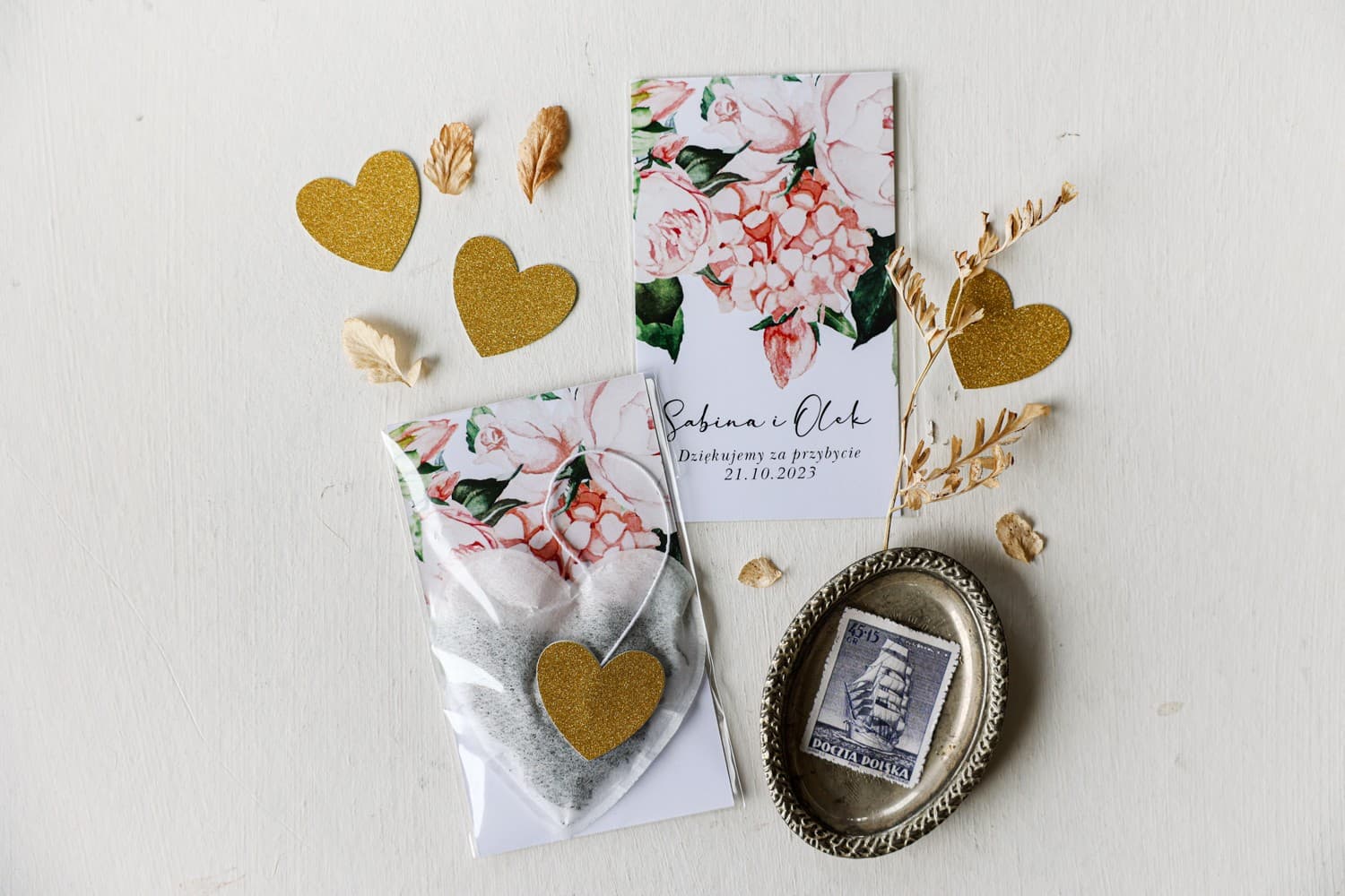 Cadeau de remerciement mariage thé aromatique en forme de cœur