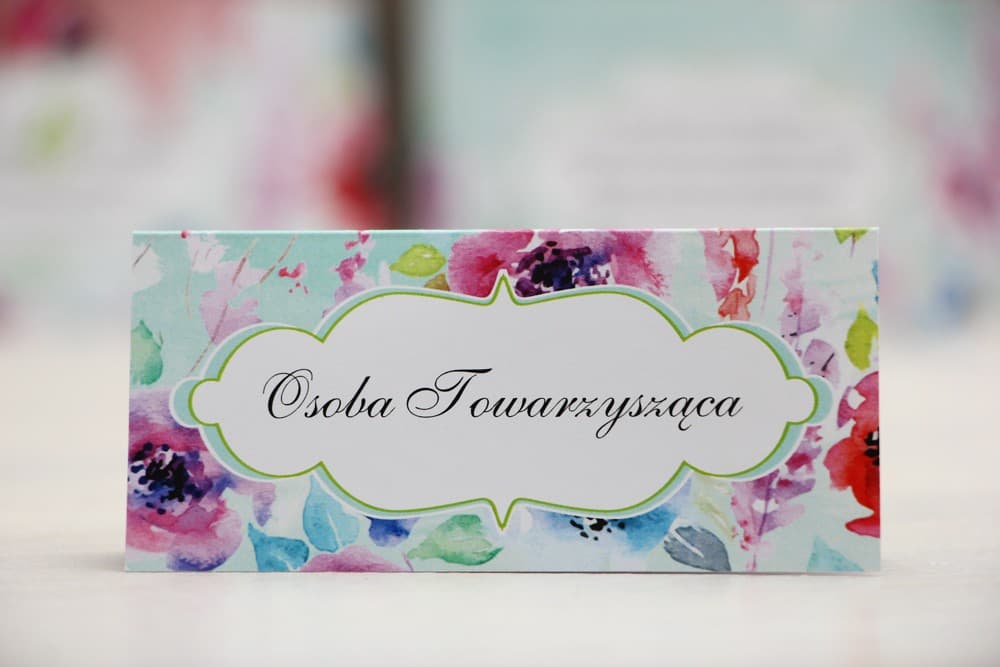 Hochzeitstischkarten Felicja Nr. 17 – Namenskarten mit Wildblumen-Motiv