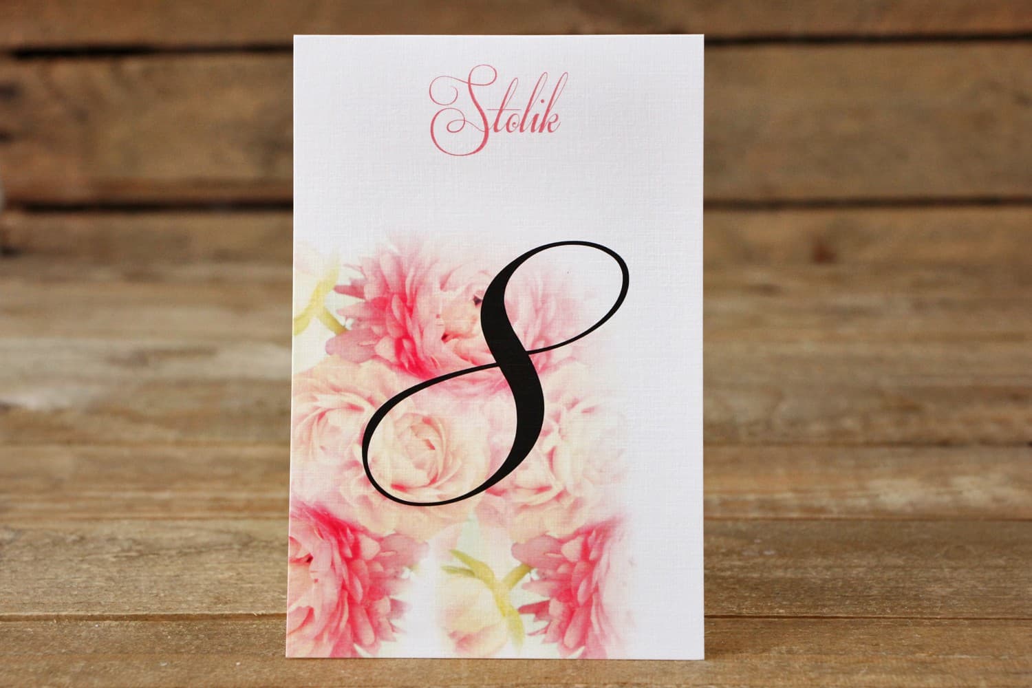 Romantische Tischnummern zur Hochzeit mit Pfingstrosen | Florale Tischmarkierungen | Malowane Kwiaty Nr. 9