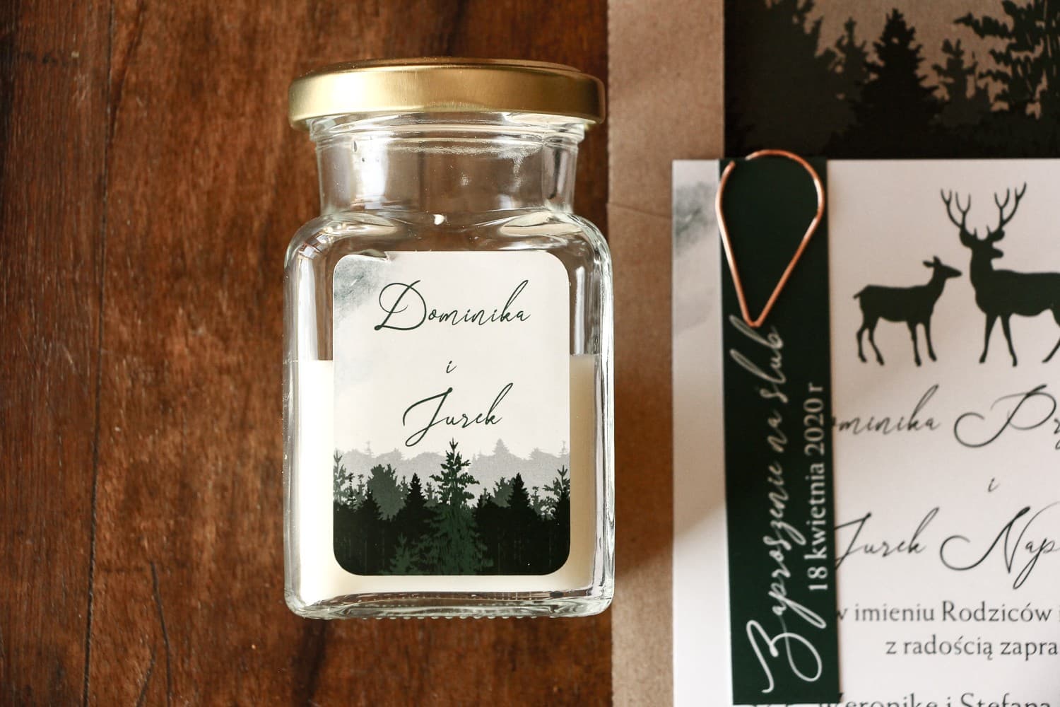 Vela de Soja Delize n.º 1 – Detalle para Invitados con Motivo de Ciervo