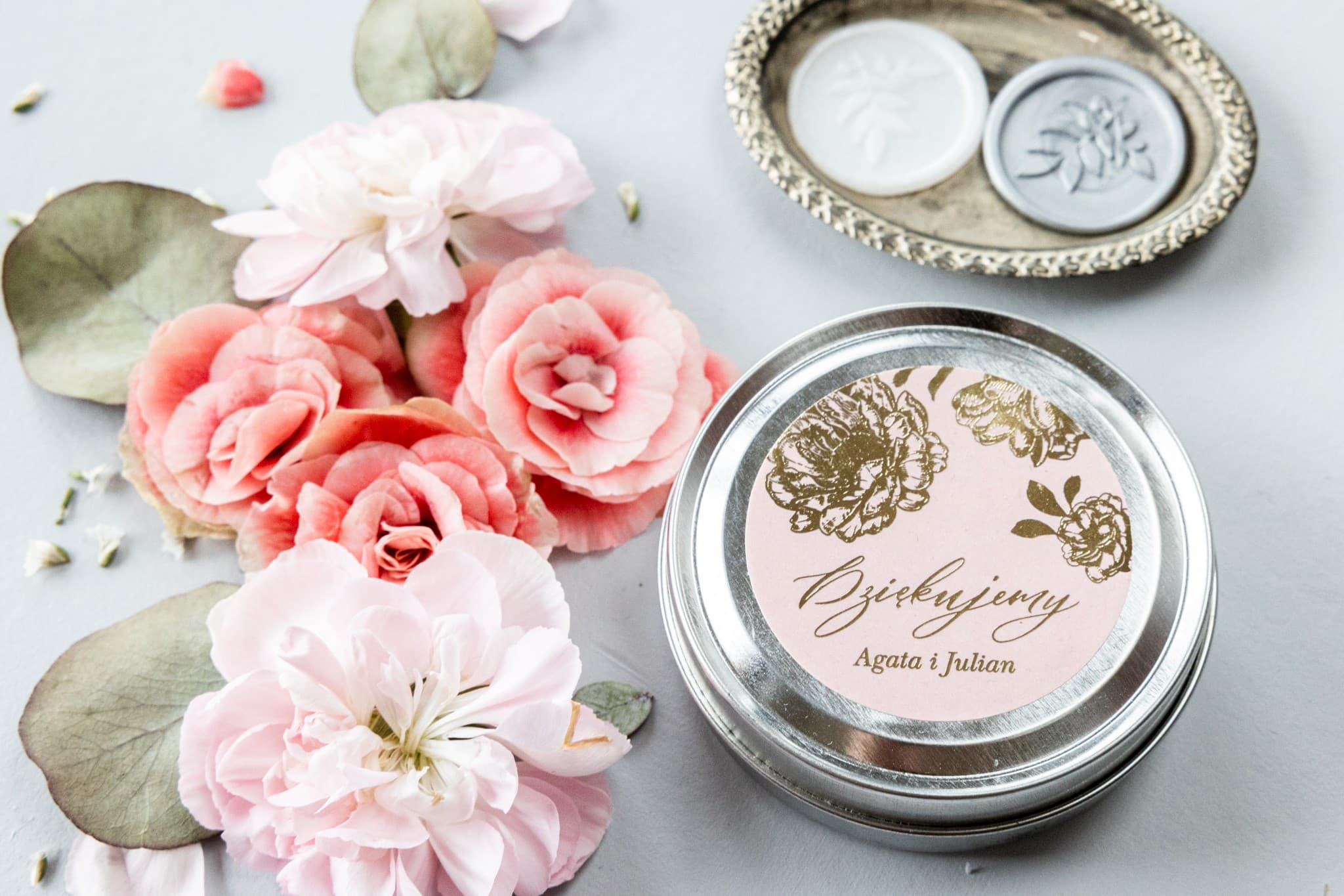 Vela Aromática Onyks nº 1 – Peonía Dorada y Detalle para Invitados