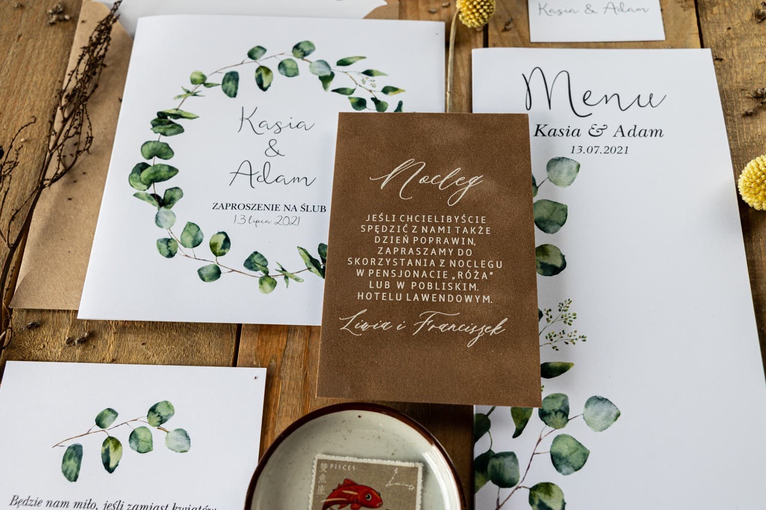 Velvet Wedding Invitation Insert Cards with White Print | Elegant Wedding Enclosure Cards | Kalia No. 2 - 4