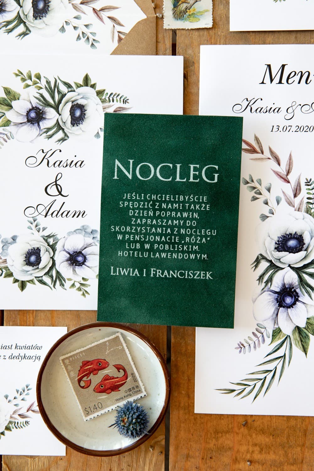 Velvet Wedding Invitation Insert with White Print | Elegant Invitation Accessory | Kalia No. 3