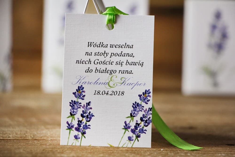 Autumn Lavender Watercolor Wedding Favor Tags, Personalized | Wedding Vodka Tags | Watercolor No. 14