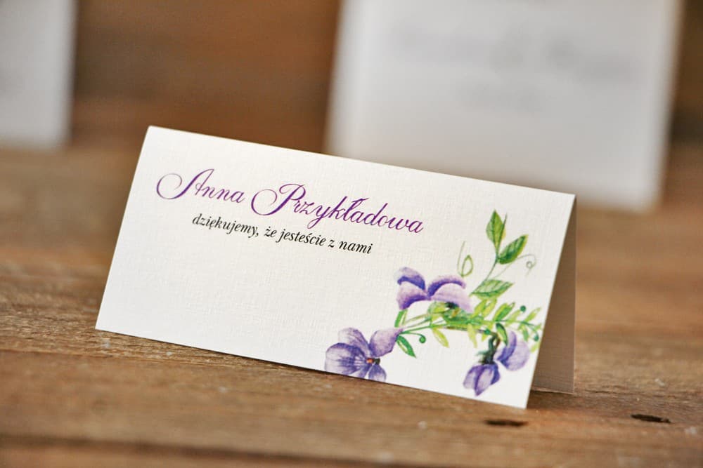 Watercolor Wedding Place Cards No. 7 – Artistic Table Cards with Linen Texture