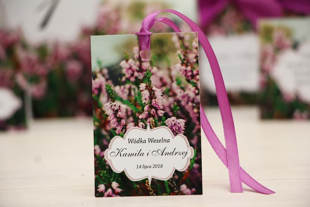 Autumn Heather Wedding Alcohol Tags, Personalized | Wedding Vodka Tags, Bottle Labels | Felicja No. 1