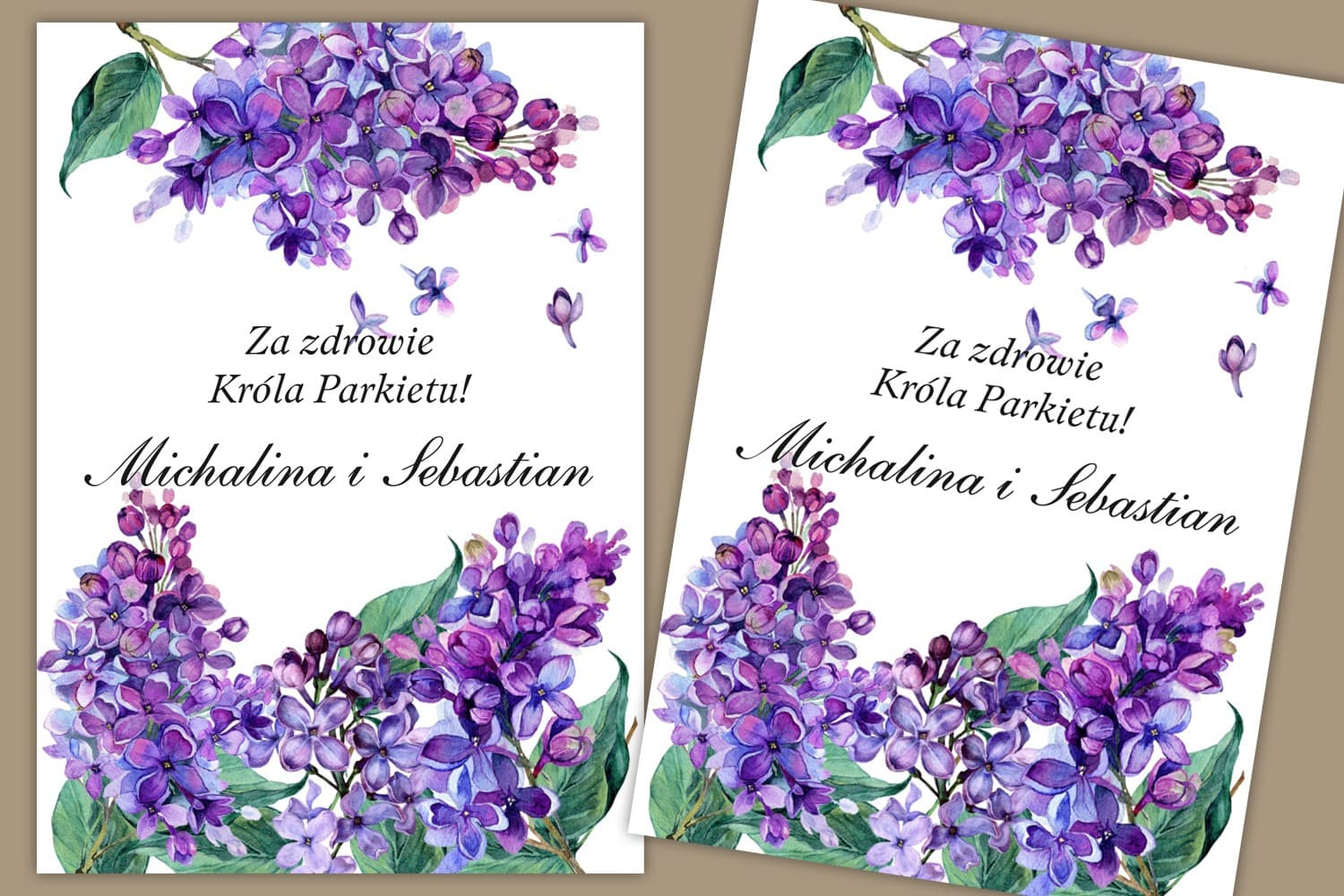 Purple Lilac Wedding Vodka Labels | Personalized Wedding Alcohol Stickers | Sorento No. 11