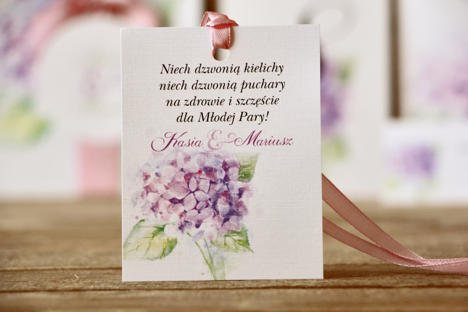 Watercolor Hydrangea Wedding Bottle Tags | Painted Flowers No. 3 Alcohol Labels