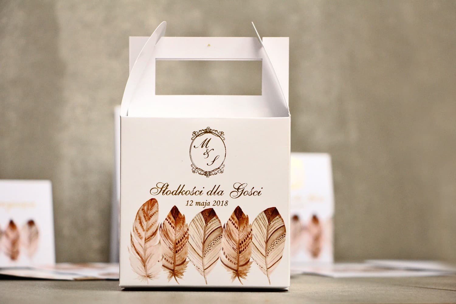 Boho Gold-Foil Wedding Cake Boxes | Guest Thank You Gifts | Sorento No. 10