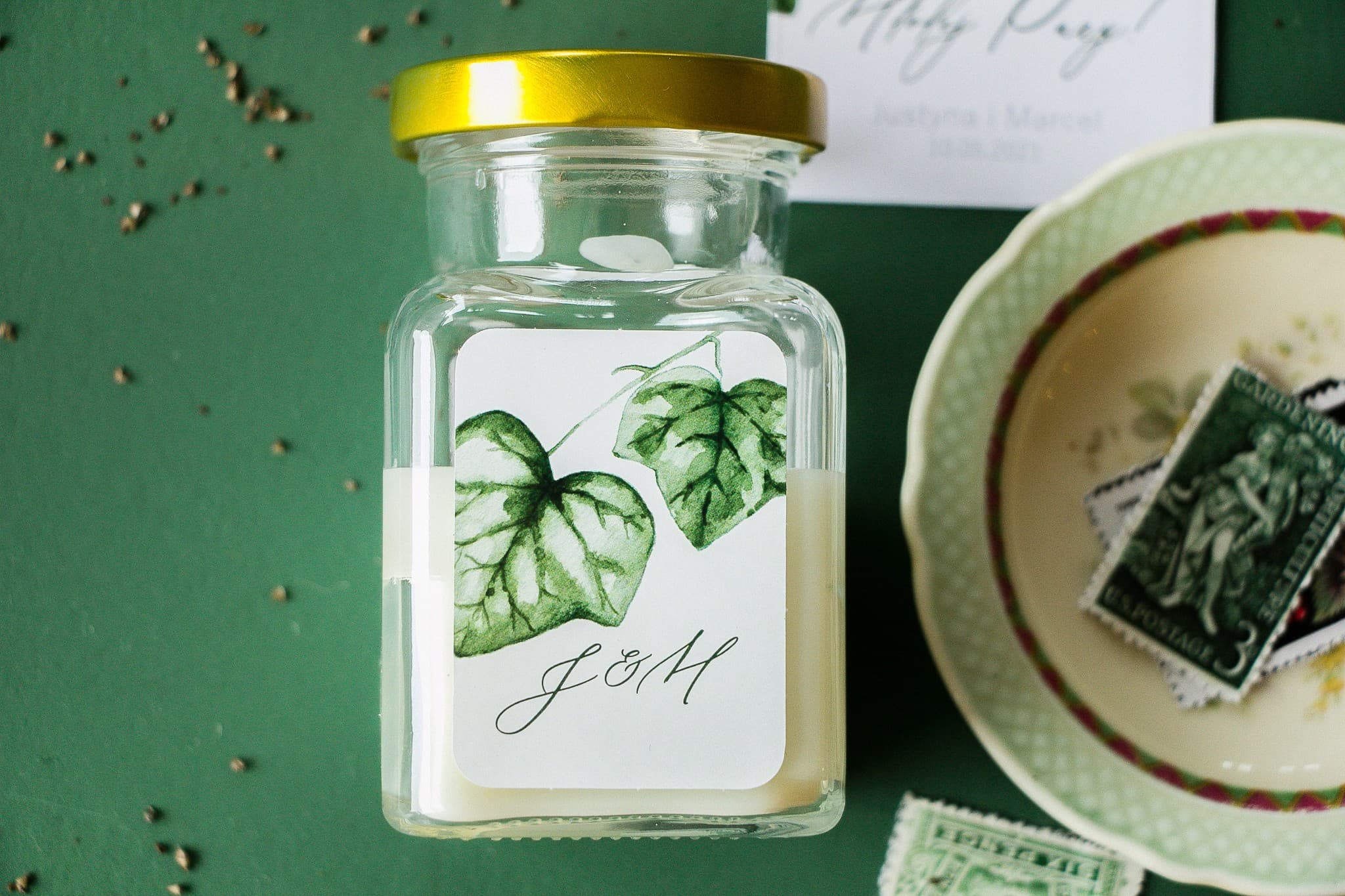 Soft No. 2 Scented Candle – Greenery with Ivy Wedding Favours