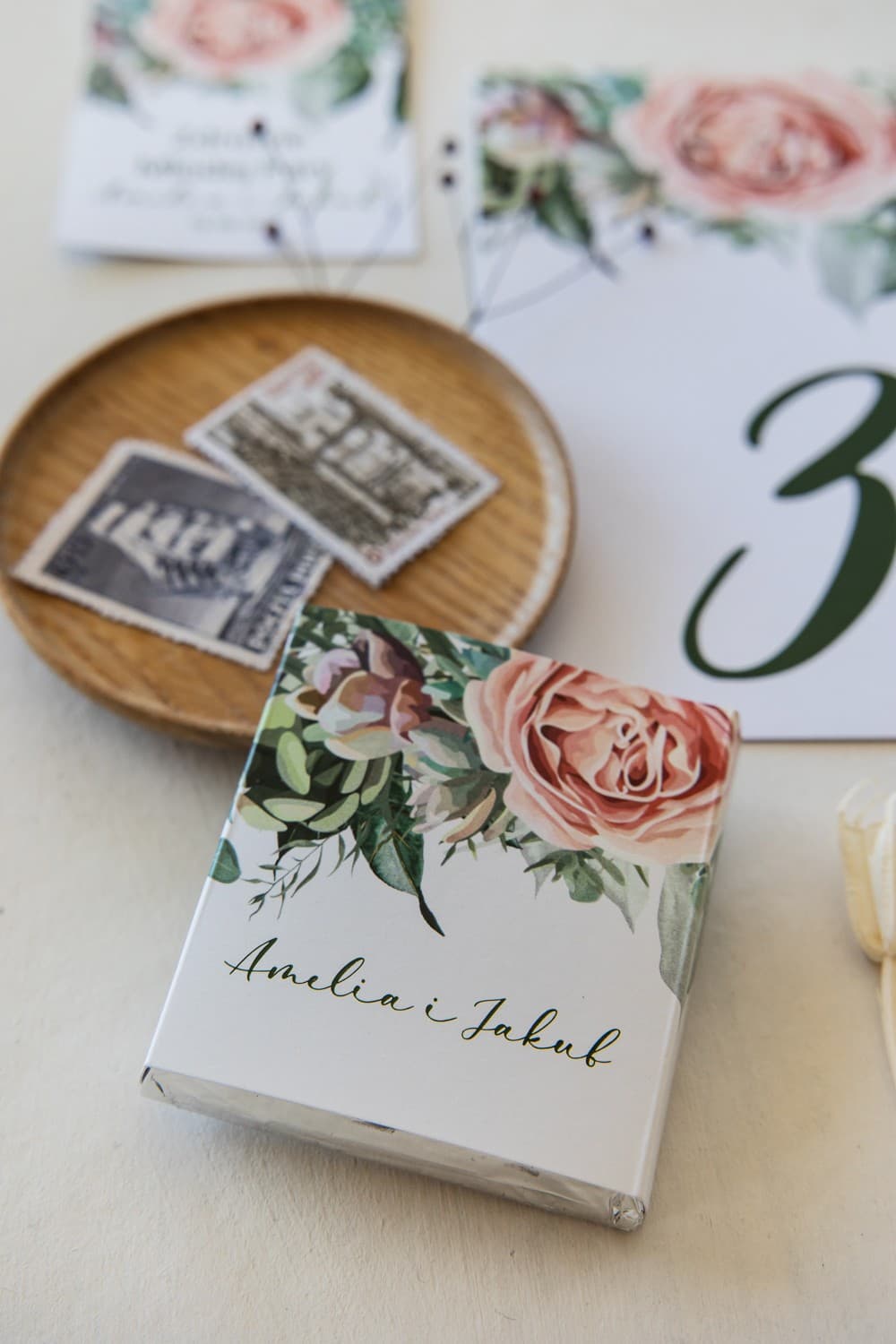 Personalized Pink Peony Wedding Chocolates | Wedding Favours | Korani No. 11