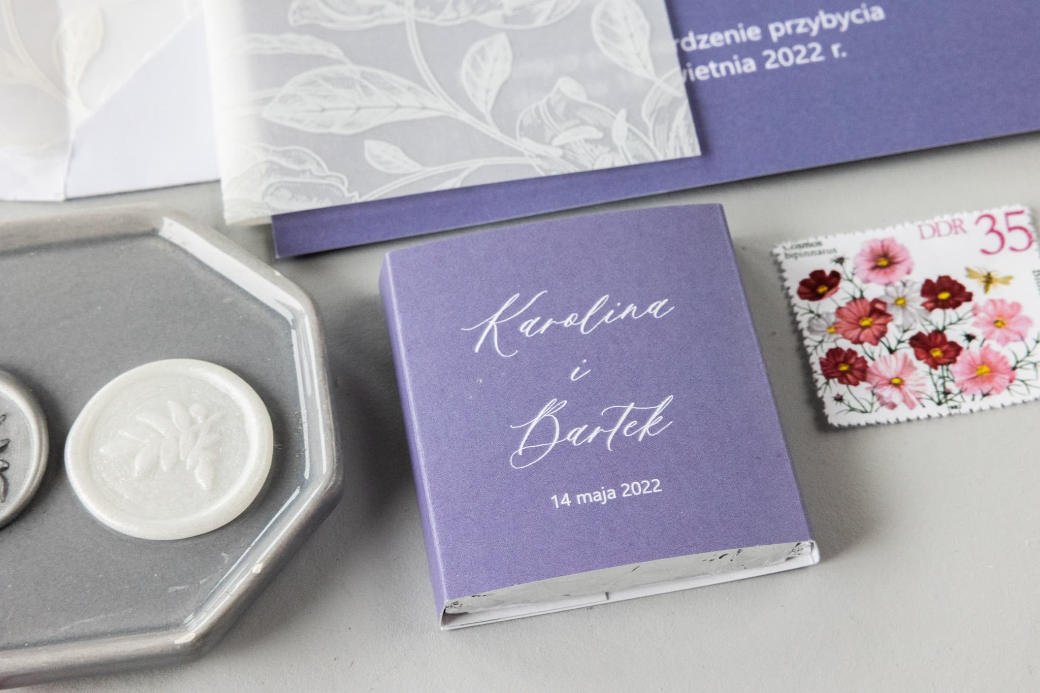 Lavender Wedding Favour Chocolates | Personalized Sweet Wedding Gifts | Nefryt No. 3