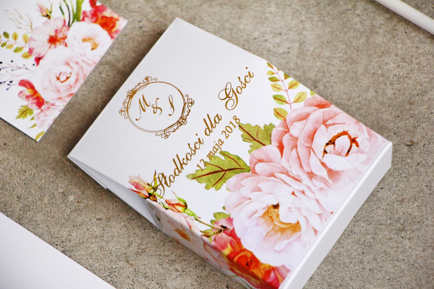 Gilded Peony Favor Boxes | Wedding Guest Favors with Sweets | Sorento Design 13