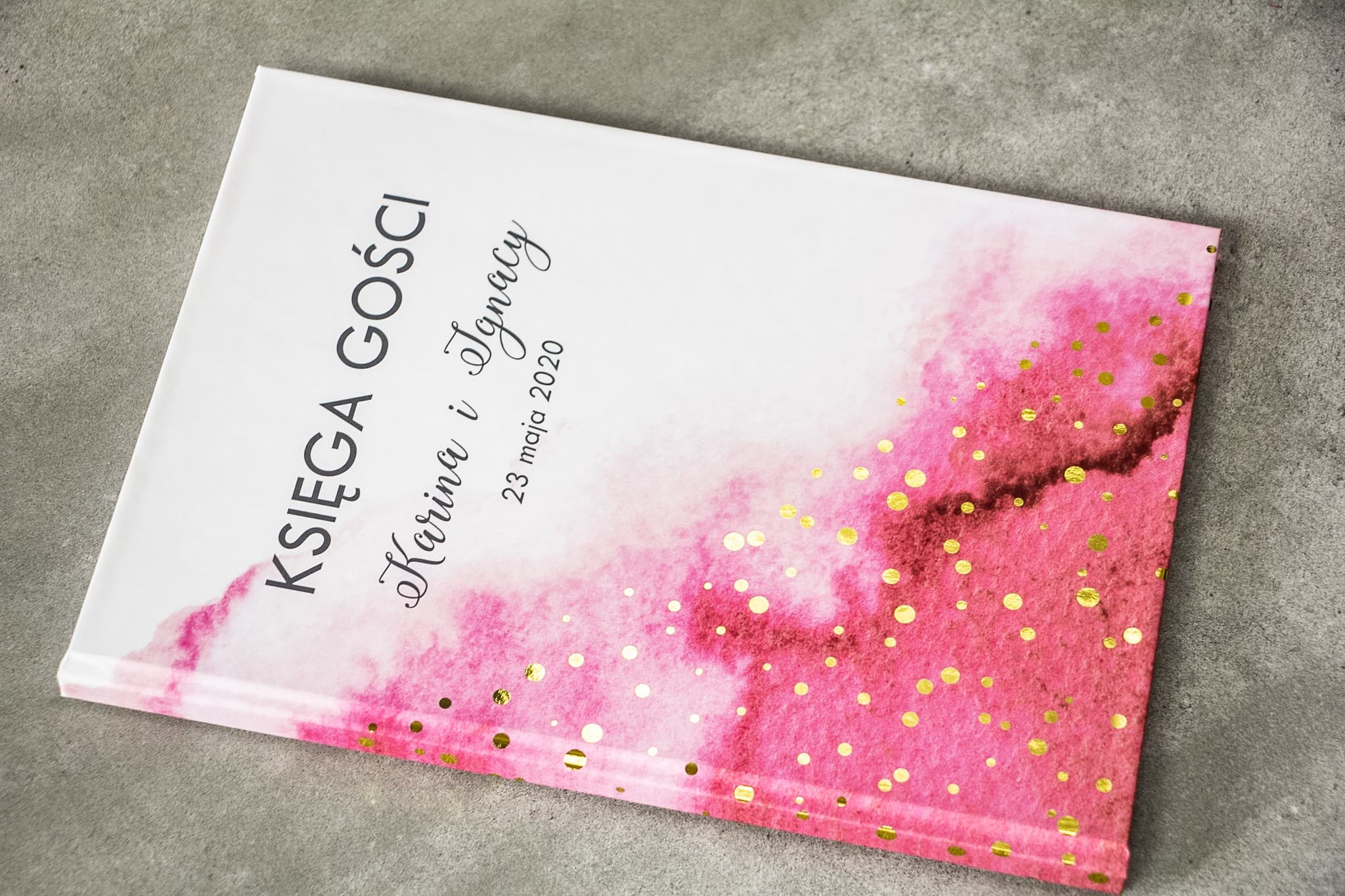 Gold Watercolor Personalized Guest Book | Elegant Wedding Keepsake | Bakarto No. 3